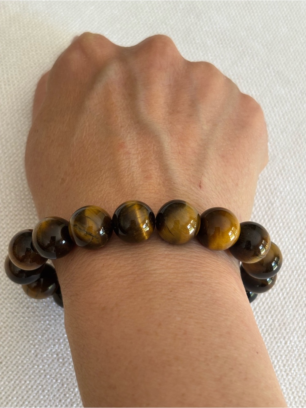 Natural Tiger Eye Bead Stretch Bracelet unisex, men or women Brown new
